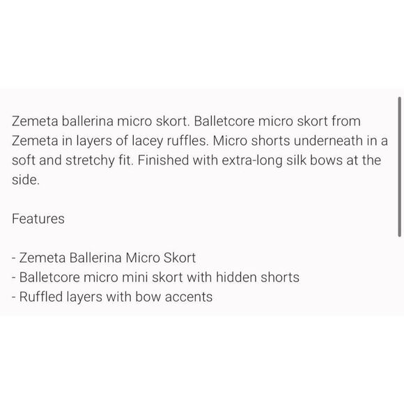 Zemeta Attic Ballerina Skort Skirt White Lace Mini Xs - Picture 9 of 11